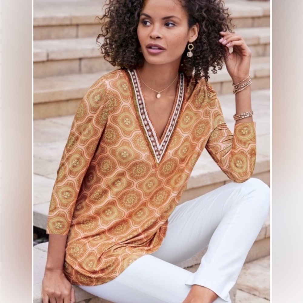 Soft Surroundings Lillia Beaded Top
